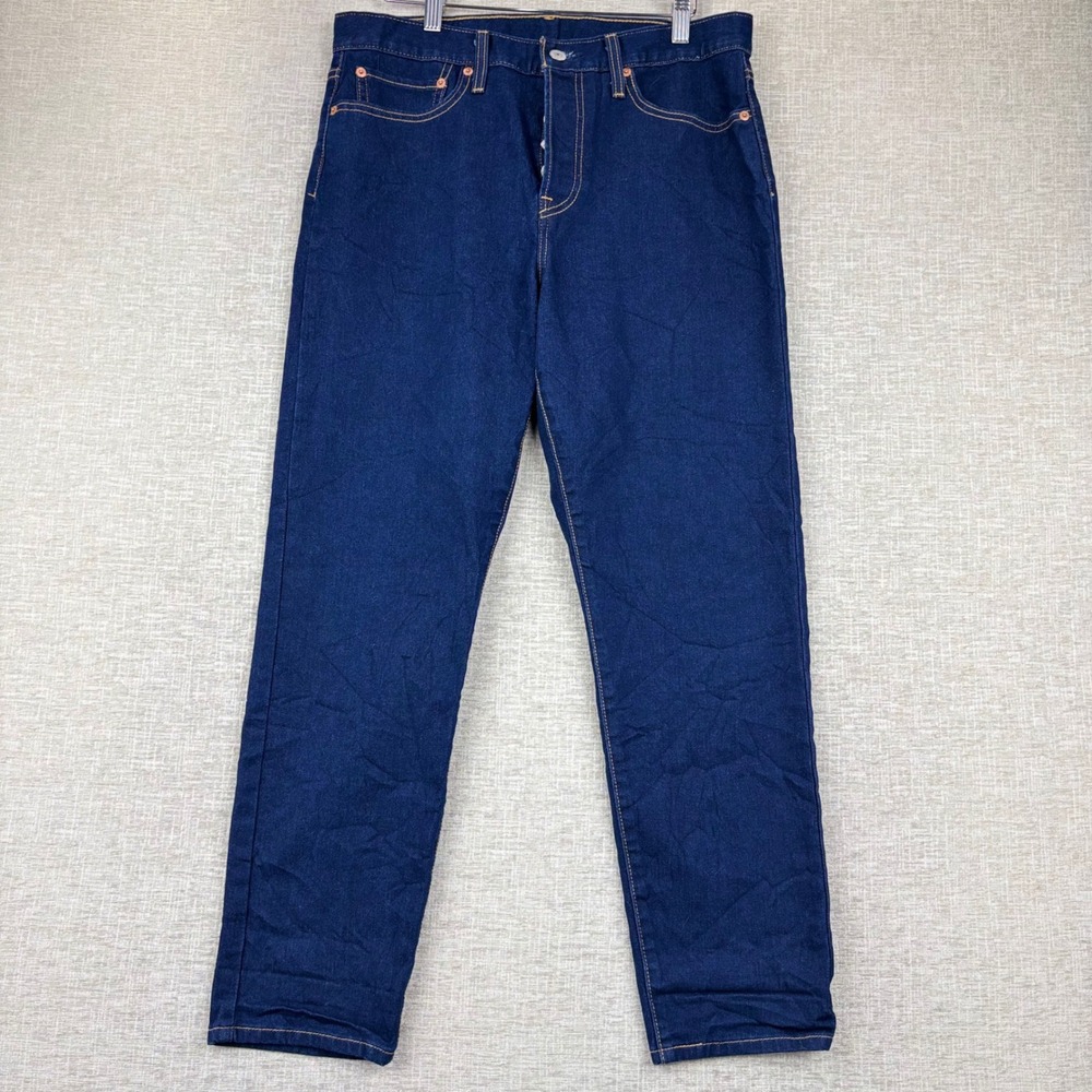Levis Womens W31 L28 Dark Wash Straight Leg Button Fly Jeans